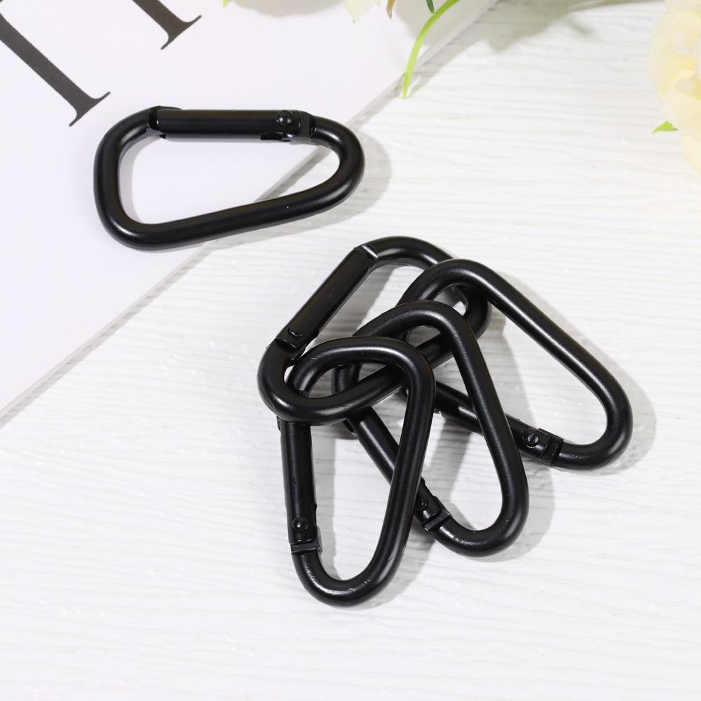 Suyo1 /5 /10pcs Warna Hitam Tombol Panjat Hitam Olahraga Luar Ruangan Warna Hitam Peralatan Aluminium Alloy Carabiner