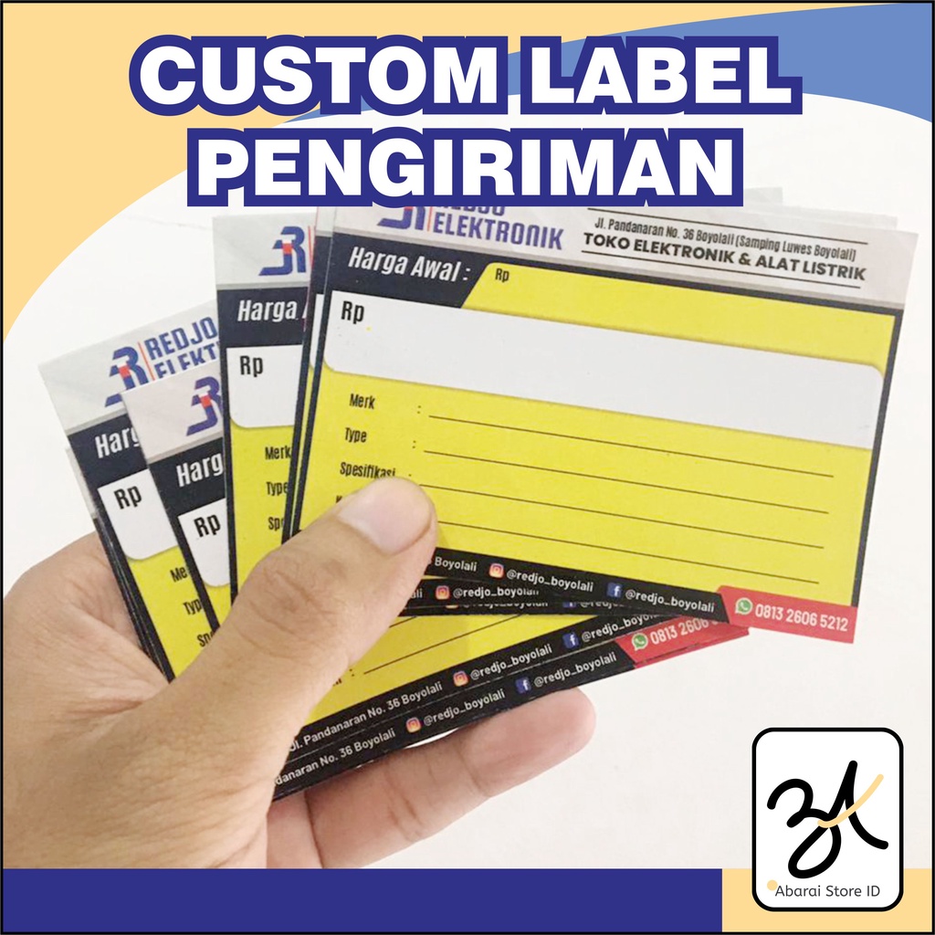 

Cetak Sticker LABEL PENGIRIMAN Vinyl Custom A4 Laminasi Doff / Glossy / Stiker Olshop / Produk / Logo / Tahan Lama
