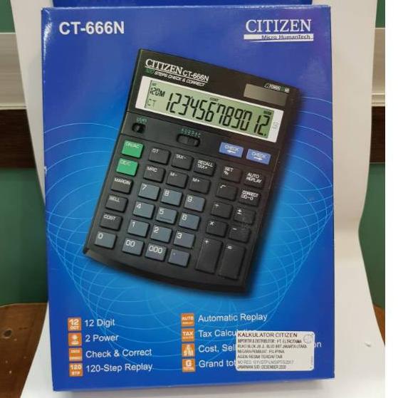 

Update! Kalkulator Citizen CT-666N 12 Digit / Calculator Citizen CT 666 N