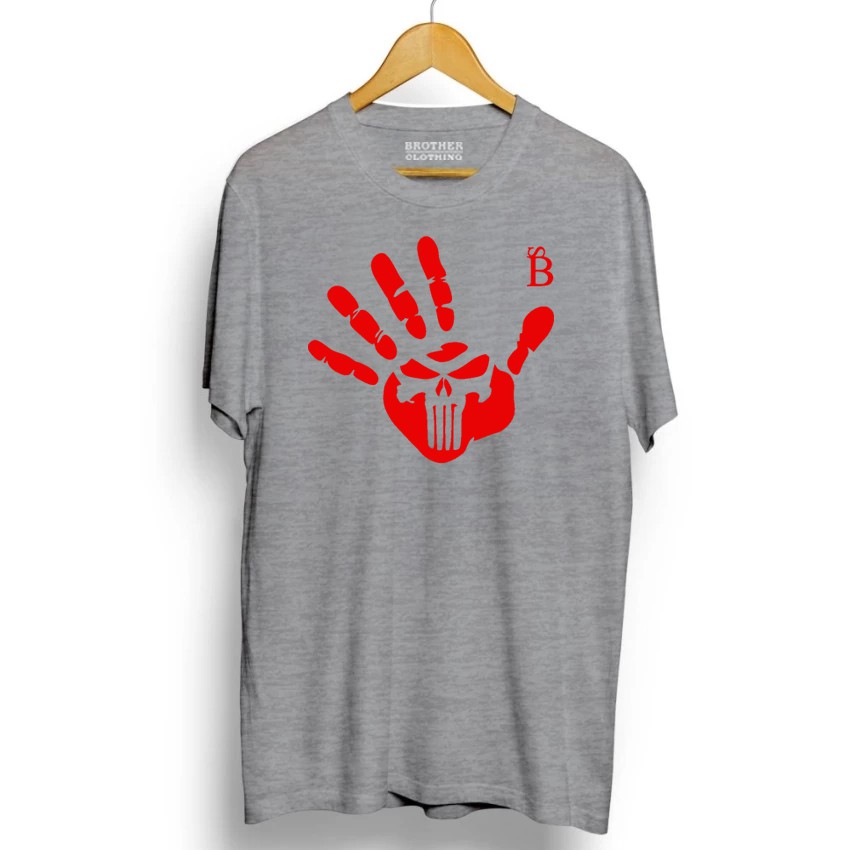 Kaos Distro Skull Hand Red - Abu Misty Premium