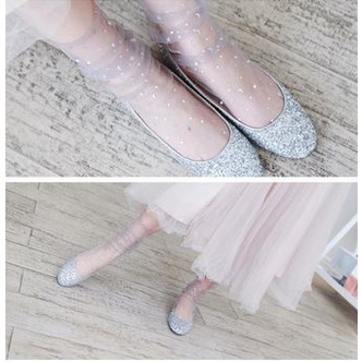 KKT-79 kaos kaki lolita transparan BINTANG BULAN socks renda rajut star import jepang korea