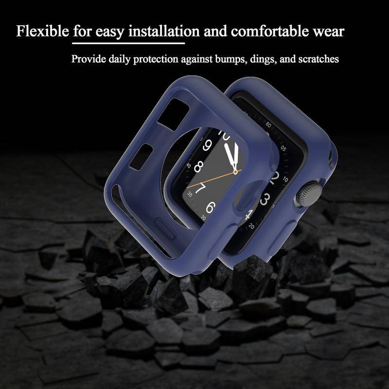 Case Pelindung Layar Bahan Silikon TPU Untuk Apple Watch 7 SE 6 5 4 3 2 1 38MM 40MM 41MM 42MM 44MM 45MM