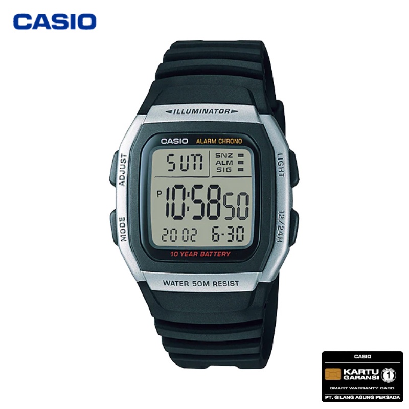 JAM TANGAN PRIA CASIO W-96H-1A ORIGINAL - W96H HITAM