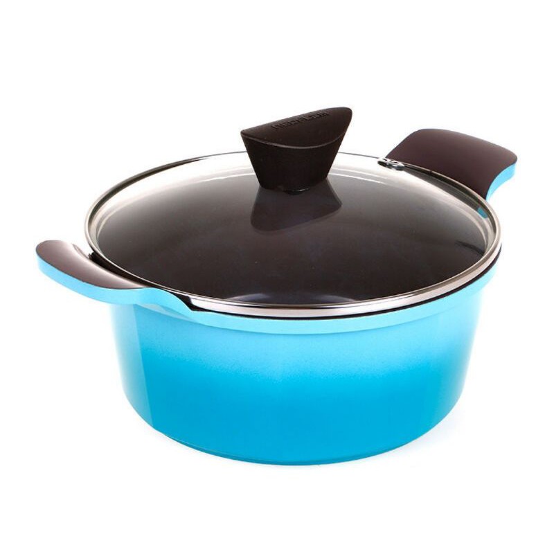 PANCI CASSEROLE NEOFLAM Venn Die-Casted Casserole 20Cm W/ Glass Lid Emerald - Blue