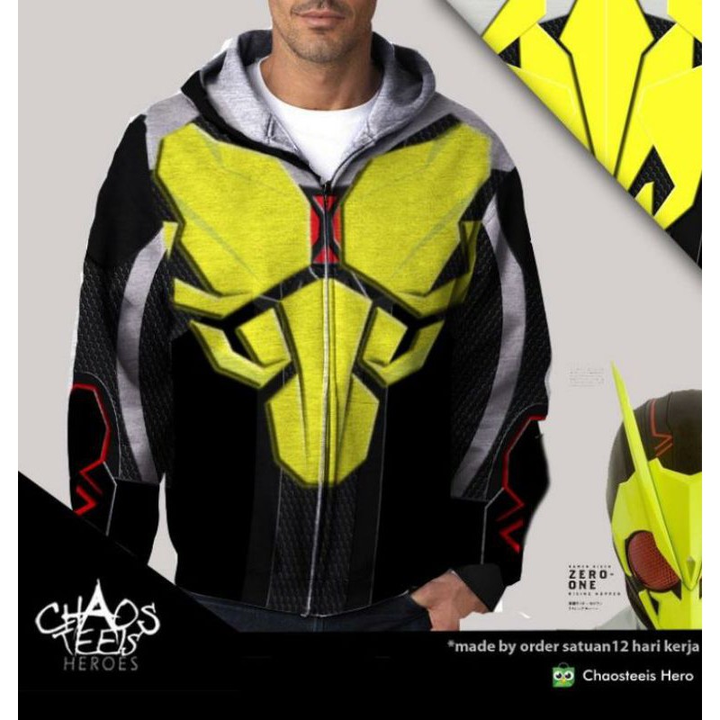 jaket Hoodie Kamen rider zero one, rx , black