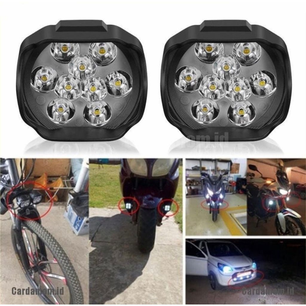 LAMPU TEMBAK SPION MOTOR 12/6 MATA 10 WAT WATERPROOF | LAMPU SOROT LED SPION 12/6 MATA 10 W | LAMPU TEMBAK LED 12 MATA