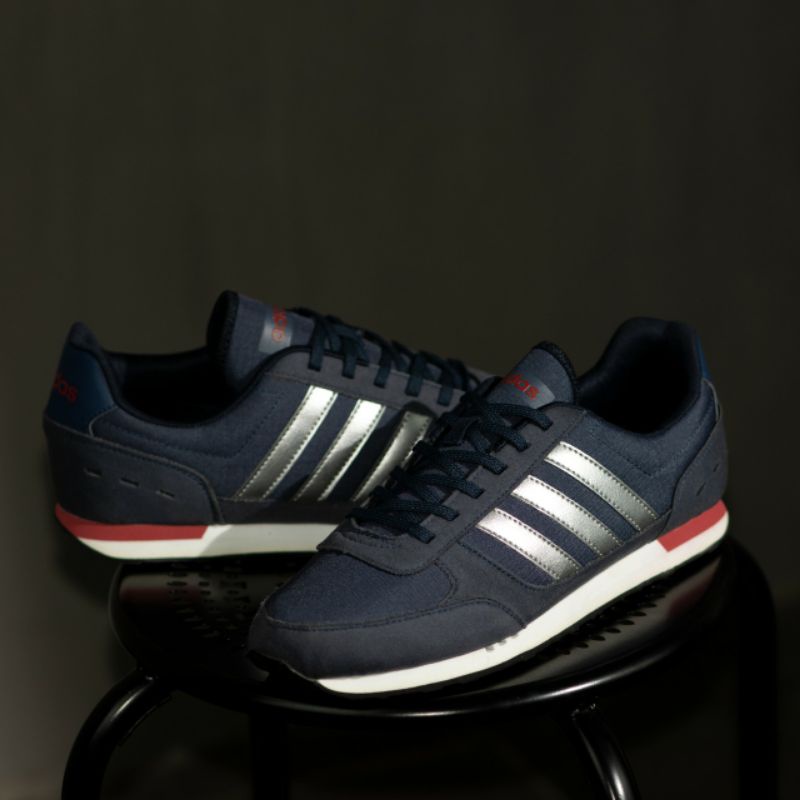 ADIDAS NEO CITY RACER NAVY SILVER ORIGINAL 100% - SEPATU ADIDAS NEO CITY ORIGINAL - SEPATU PRIA