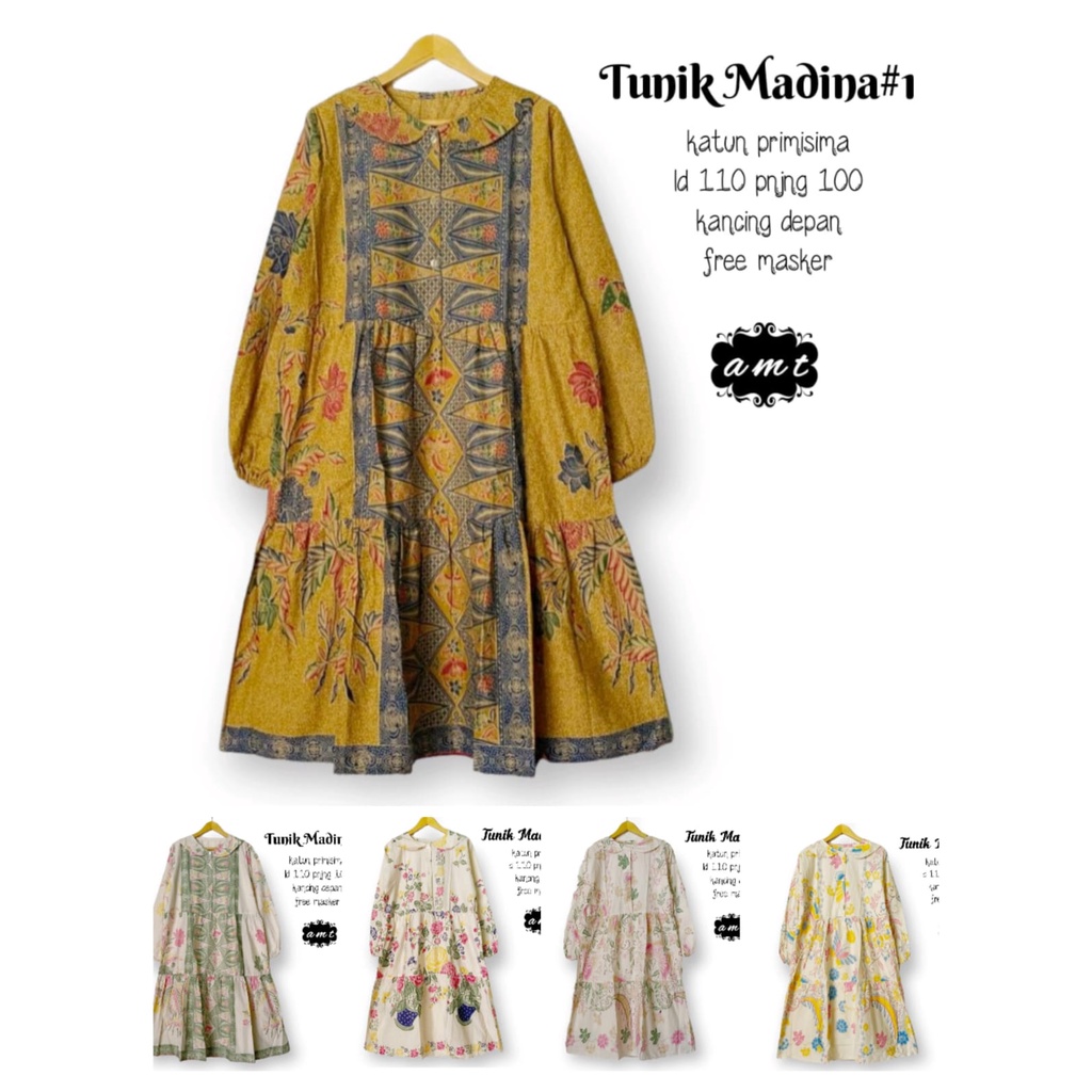 Tunik Batik Model Tumpuk // Blouse Batik Katun Motif Terbaru // Tunik Madina
