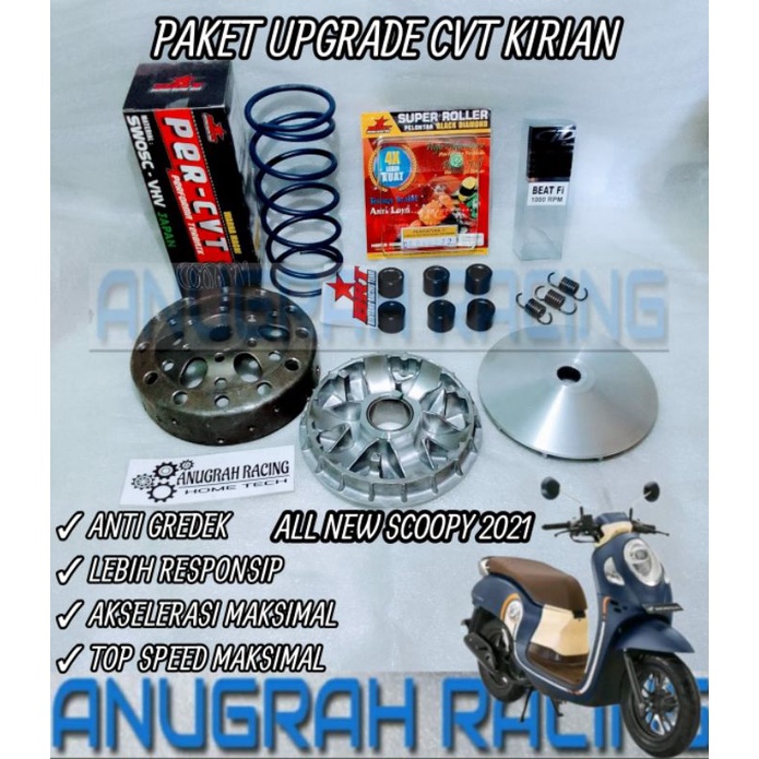 PAKET UPGRADE CVT KIRIAN ANTI GREDEK RESPONSIP ALL NEW SCOOPY INJEKSI LED 2021 MANGKOK GANDA CUSTOM 