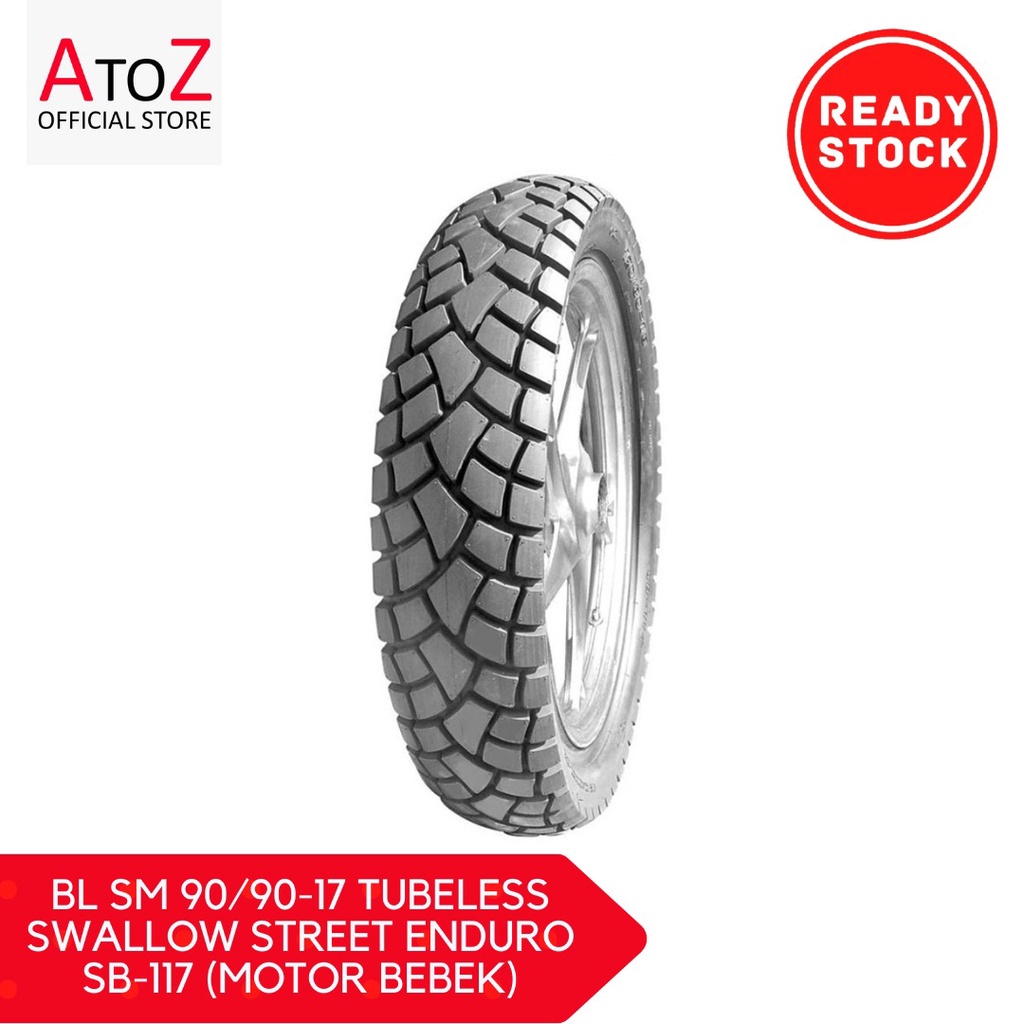 BAN LUAR SEPEDA MOTOR 90/90-17 TUBELESS SWALLOW STREET ENDURO SB-117 (MOTOR BEBEK)