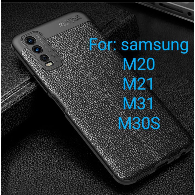 Samsung M20 M21 M31 M30S Silicon Autofocus Leather Softcase Casing Cover TPU Kulit jeruk