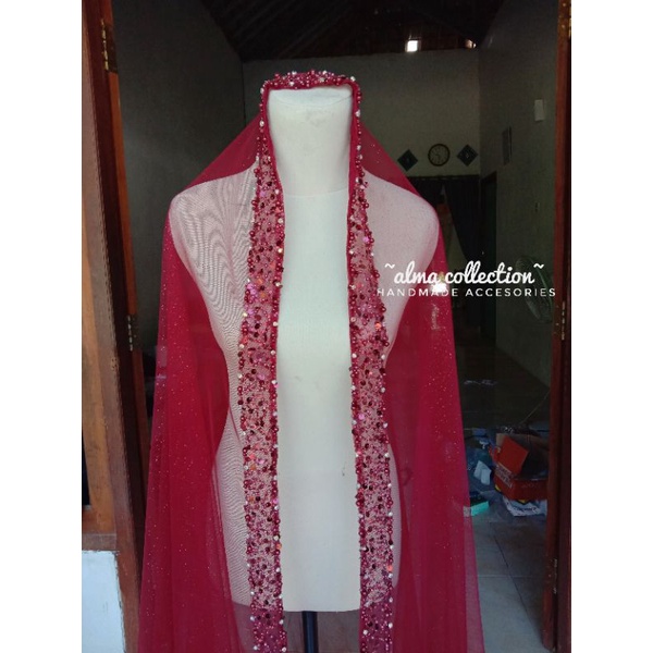 veil/Slayer pengantin 5cm ALUNA mewah by alma collection