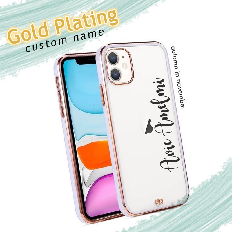 Gold Plating Case Custom Nama Iphone 7 8 7 8 X Xr Xs Max 11 Pro Max 12 mini 12 Pro Max 13 PLUS