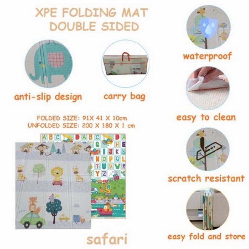 Sugarbaby Foldable Baby Playmat (Nature Series) /Right Start Playmat Double Sided Antislip / Karpet Lipat Bolak Balik/ Right Start XPE Folding Mat Double Sided