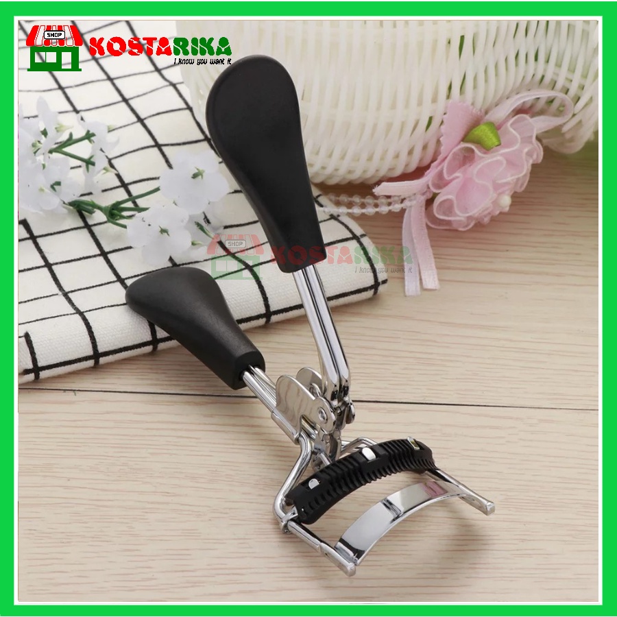 Penjepit Bulu Mata Stainless Steel dengan Bantalan Eyelash Curler Pelentik Bulu Mata