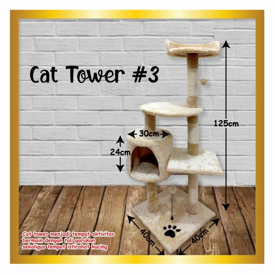 Cat Tower Mainan Kucing Tempat Tidur Kucing - Cat Tower 3
