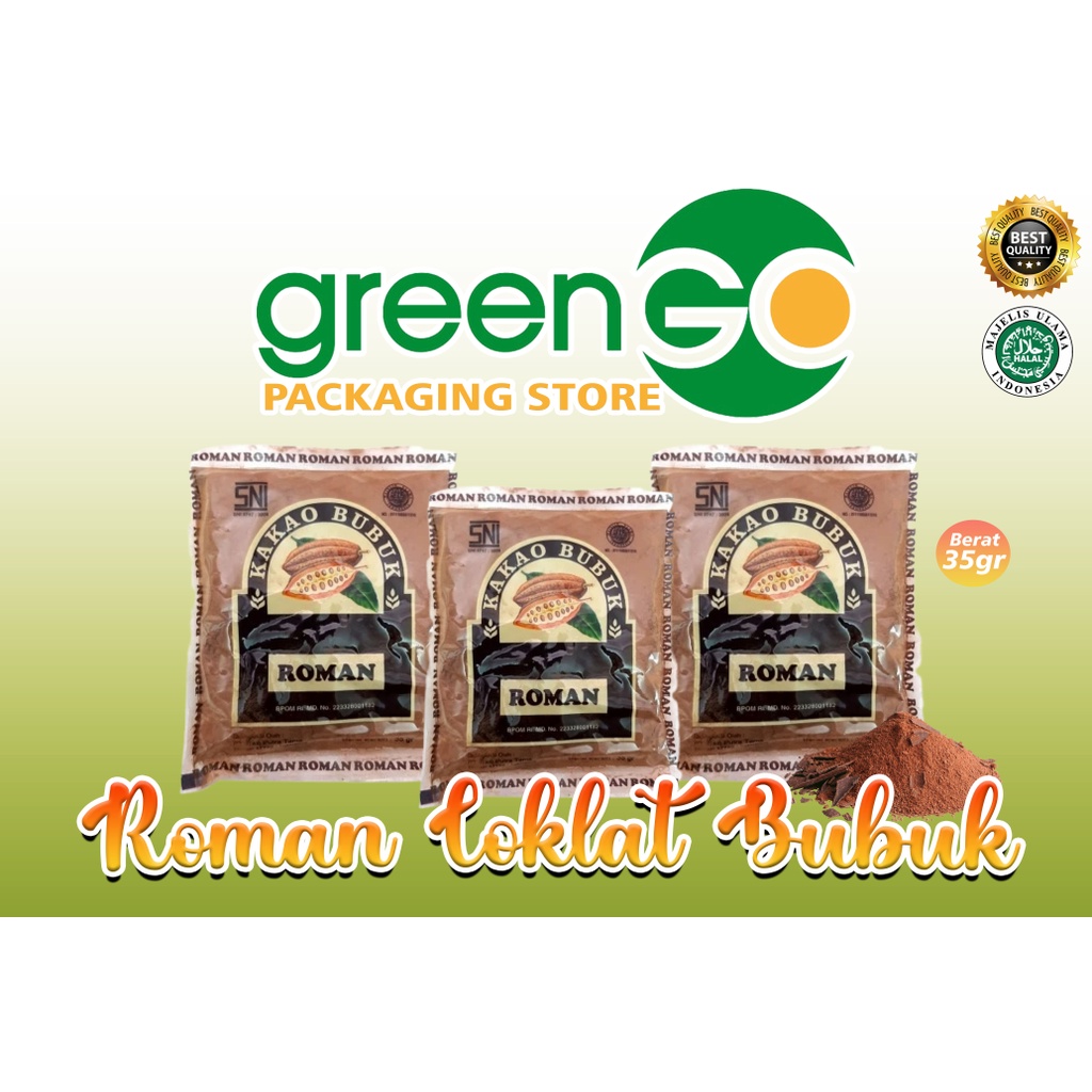 

COKLAT BUBUK ROMAN 35GR CHOCO POWDER BUBUK COKLAT KUE BOLU CAKE BUBUK MAKANAN BEST SELLER HALAL