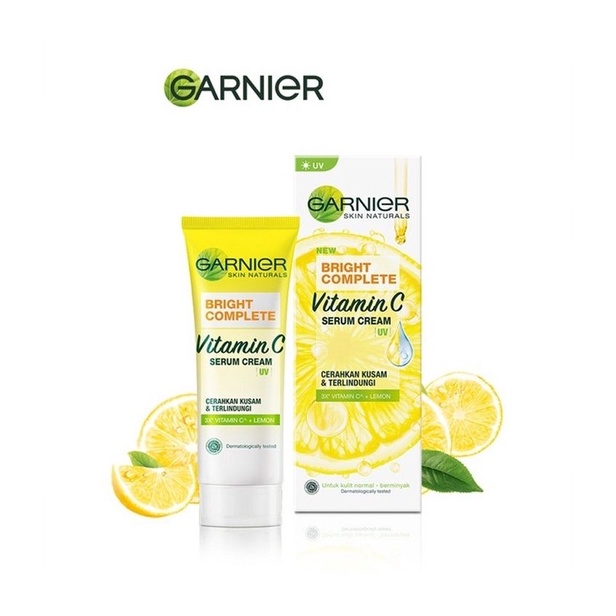 Garnier Bright Complete Vitamin C Serum Cream UV/ Garnier Bright Complete Vitamin C Serum Cream SPF 36+ / Garnier Bright Complete Vitamin C Yoghurt Sleeping Mask Night