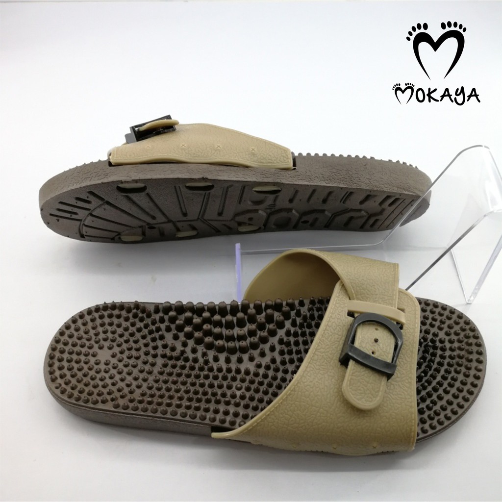 Sandal Slop Rematik Wanita Gesper Besar Empuk Keren Import Mokaya / Size 36-40 (015-1)-1