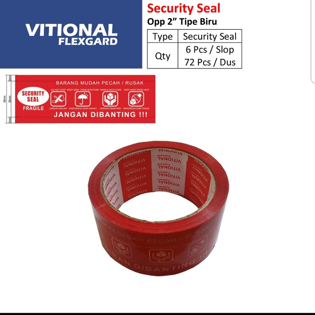 Vitional Br SECURITY SEAL Lakban Opp 2&quot; 48mm 50Y / Solasi / Isolasi