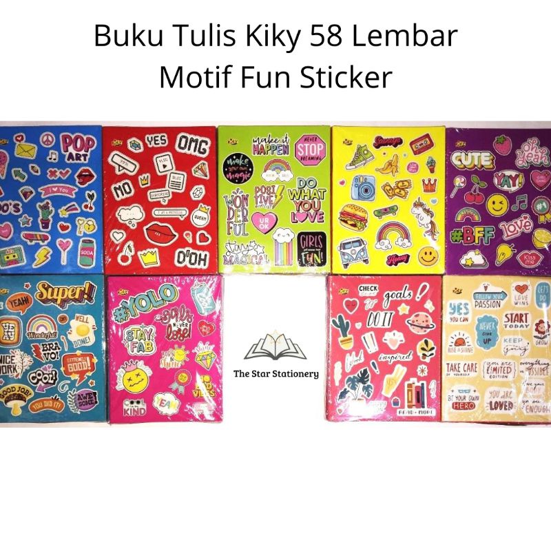 

(1 Pak isi 10 Buku) Buku Tulis KIKY 58 Lembar Garis Polos / Buku Tulis KIKY 58 Polos (1 Pak/10)