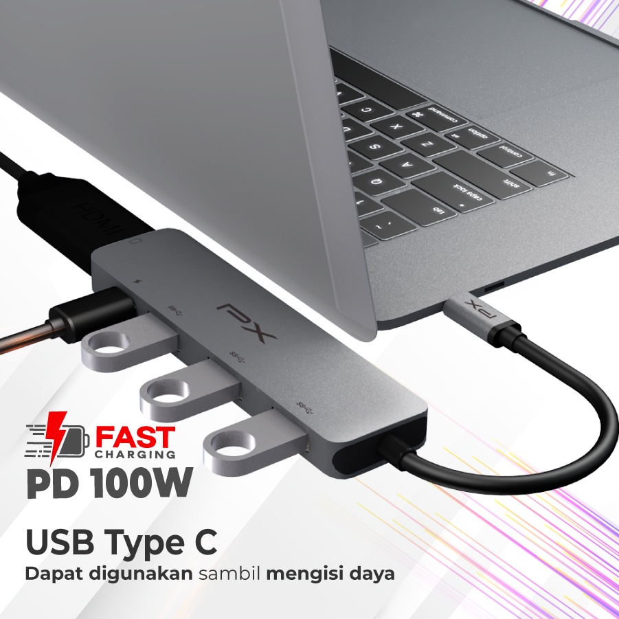 USB Type C 3.1 Hub Converter HDMI Laptop 5 in 1 PX UCH150