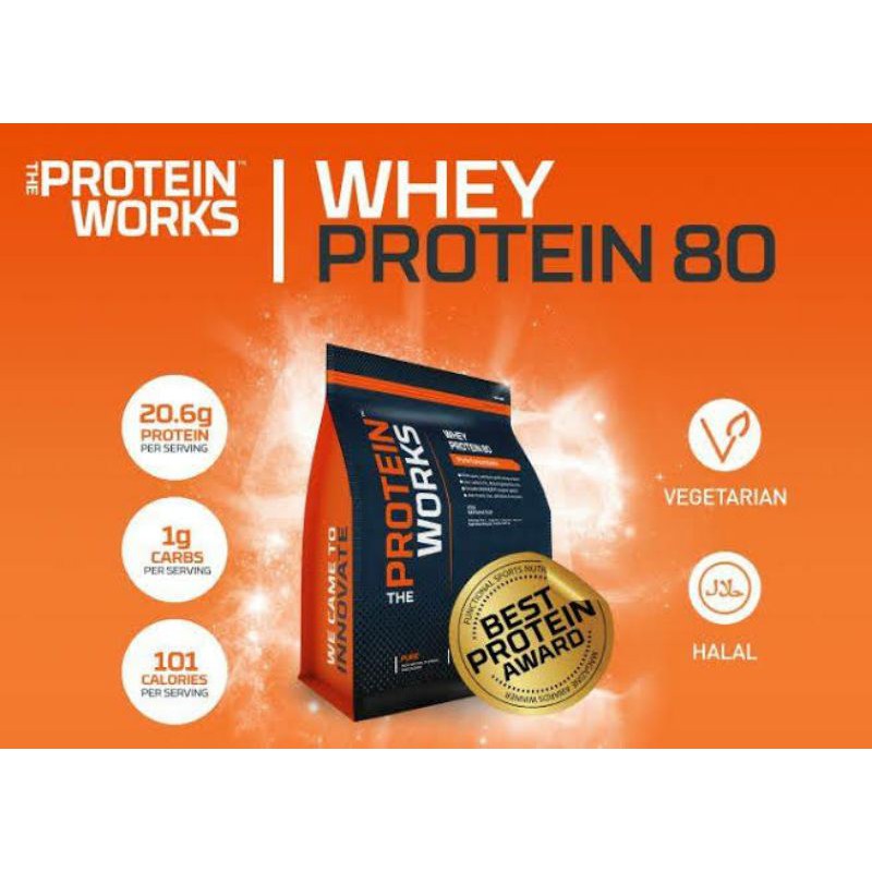 THE PROTEIN WORKS WHEY PROTEIN 80 2000 GR 2 KG SUPLEMEN GYM MAKANAN OLAHRAGA KESEHATAN MY PROTEIN