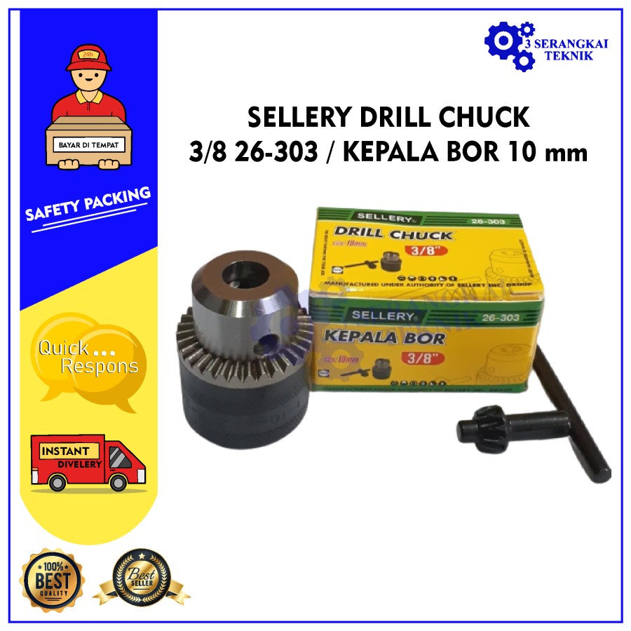 SELLERY DRILL CHUCK 3/8 26-303 / KEPALA BOR 10 mm