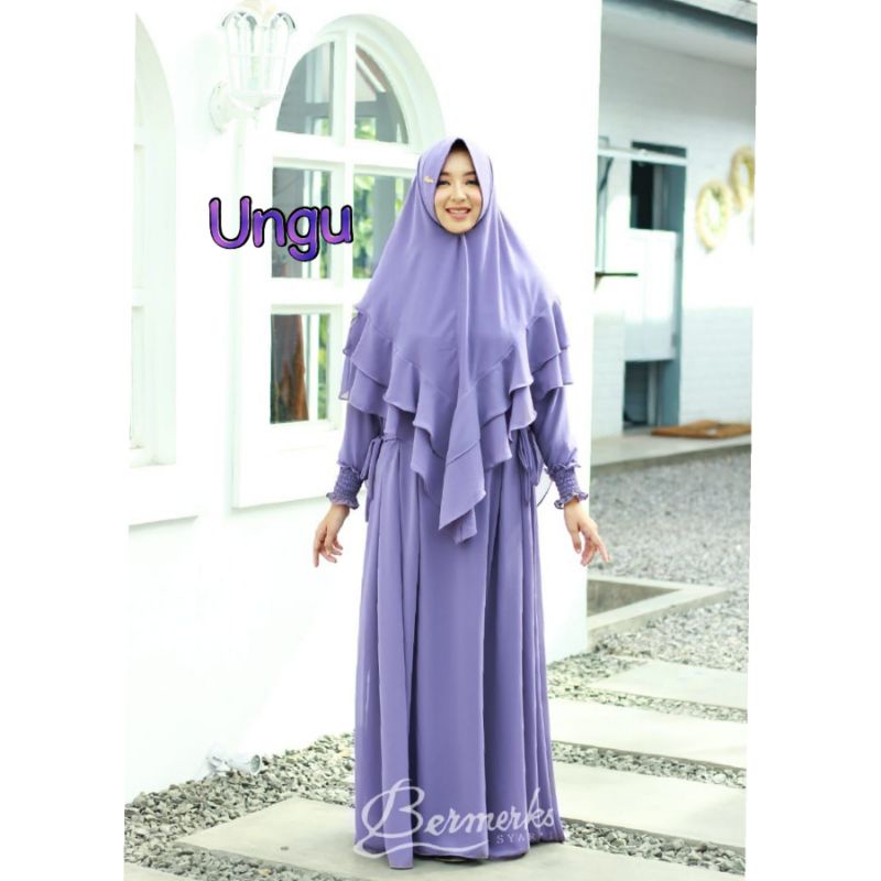 Gamis  set ceruty ori bermerks/gamis bermrks terbaru