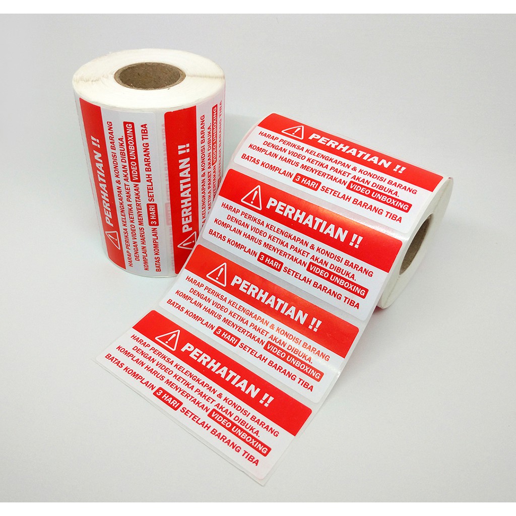 

500pcs/roll Sticker Perhatian Video Unboxing Label Pengiriman Ol Shop 8,5 x 3,5 cm