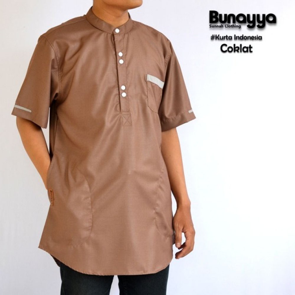 Jual Baju Koko Pria Kurta indonesia Bunayya - Coklat   



