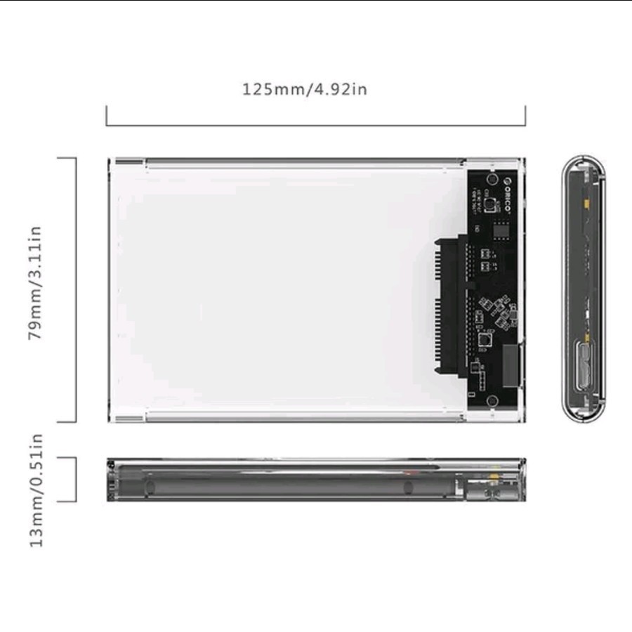 Casing Harddisk &amp; SSD 2,5inch USB3.0 Transparan