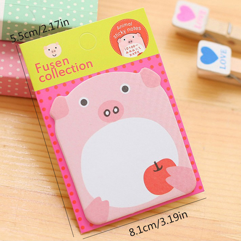 Sticky Note / Memo Pad Motif Kartun Hewan Untuk Stationery Sekolah / Kantor