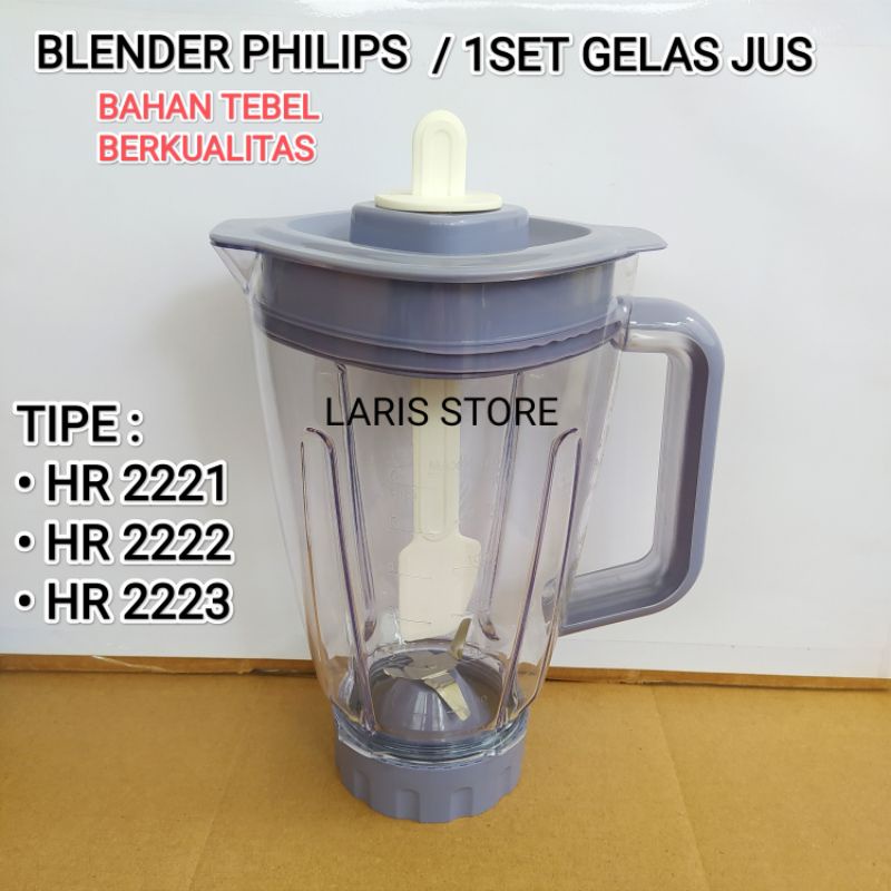 Fullset 1set Gelas Jus + Pisau Mounting Blender Philips HR 2221 HR 2222 HR 2223