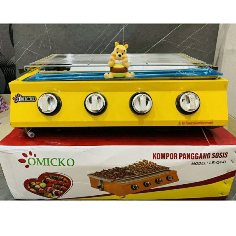 kompor sosis bakar sate 4 tungku omicko