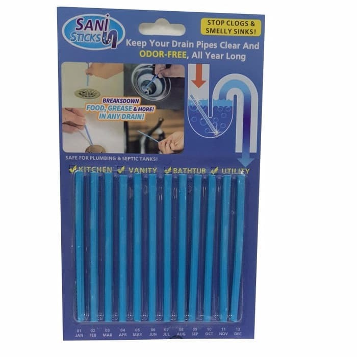Drain Sani stick stik pembersih dan pewangi saluran air
