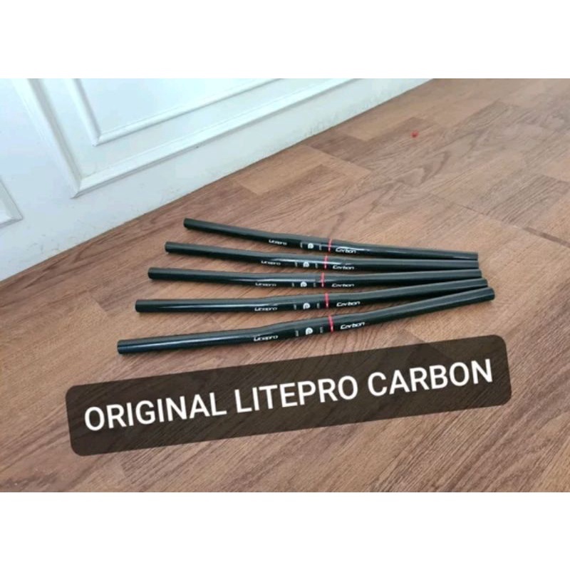 Original Stang Handlebar Litepro Carbon Flat 25.4 x 580 mm stang lite pro flat Diameter 25.4mm karbon sepeda lipat seli folding bike mtb hybrid federal