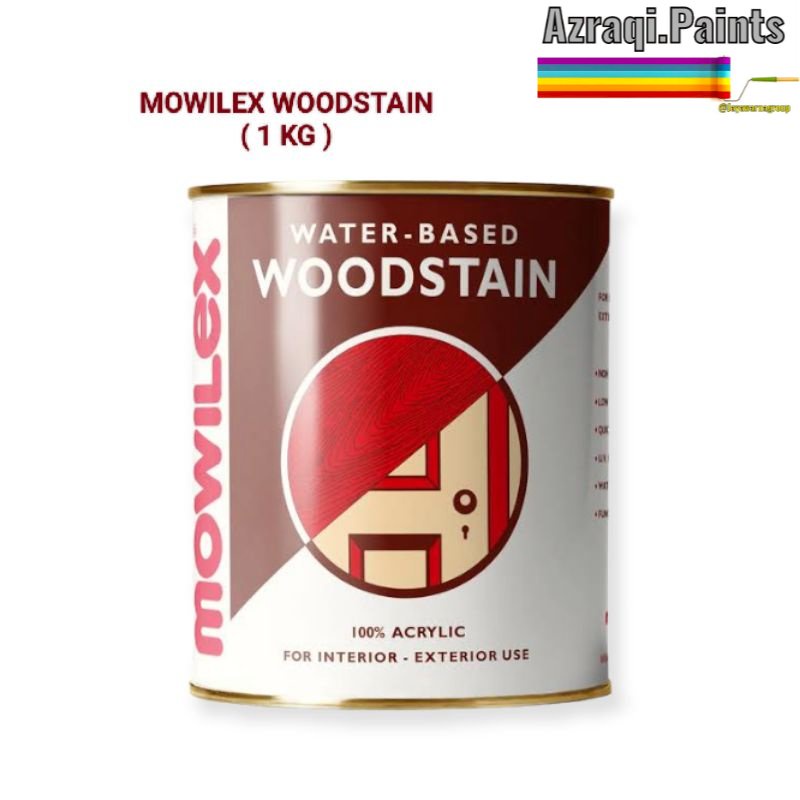 MOWILEX WOODSTAIN WATERBASED ( 1 LITER )  PLITUR CAT KAYU WATER BASED