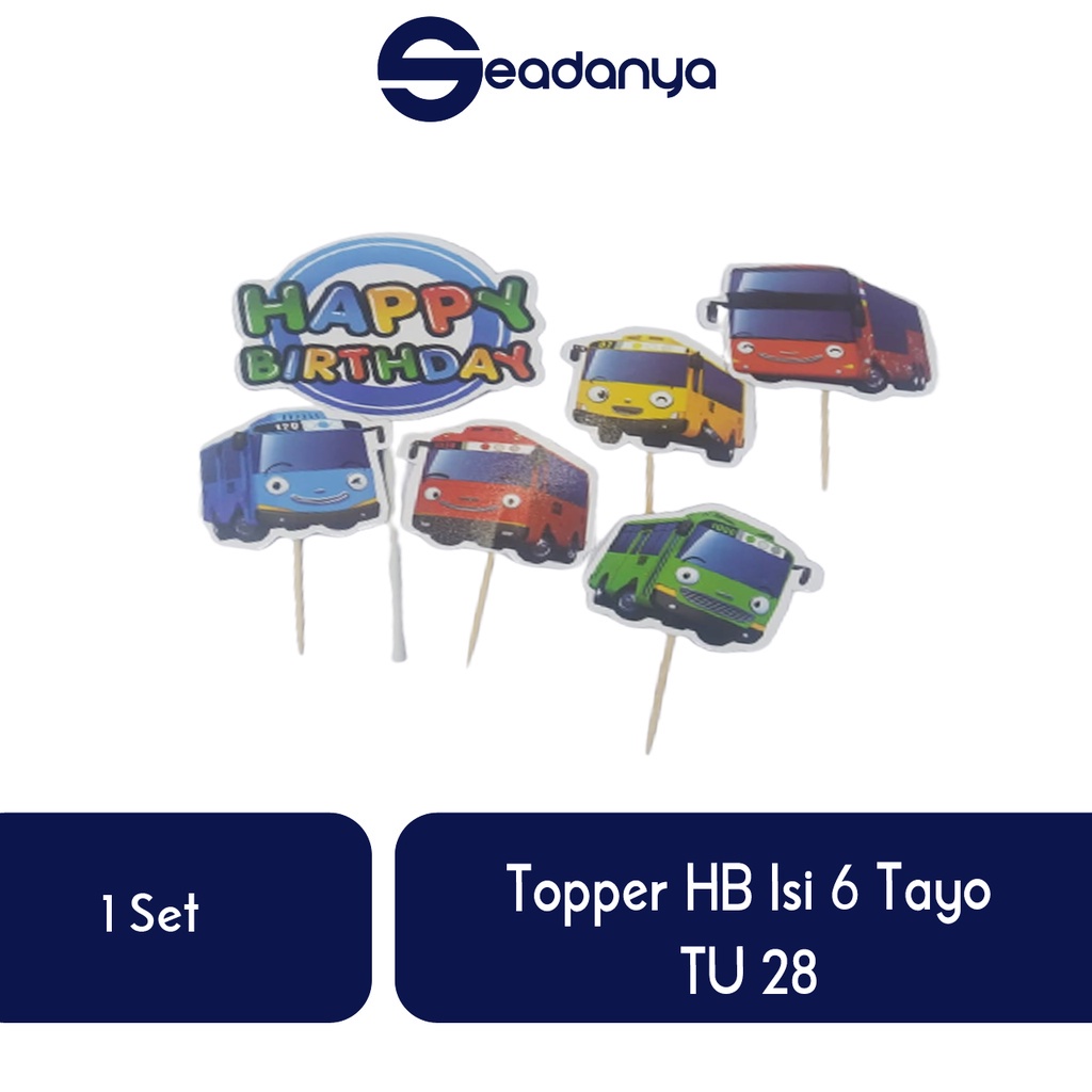 

Topper HB Isi 6 Tayo TU 28/Topper Tayo/Topper Cake/Topper/Hiasan Kue Ulang Tahun/Hiasan Cake/Hiasan Kue/Pernak Pernik Pesta