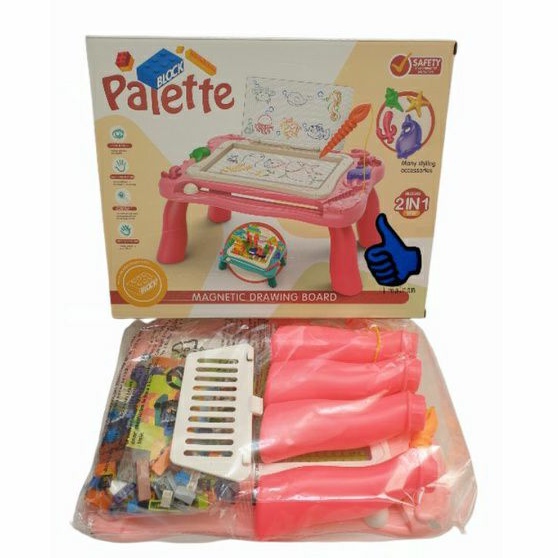 

Palette Block 2 In 1 Magnetic Drawing Board Mainan Edukasi 2 in 1 Pink Salem
