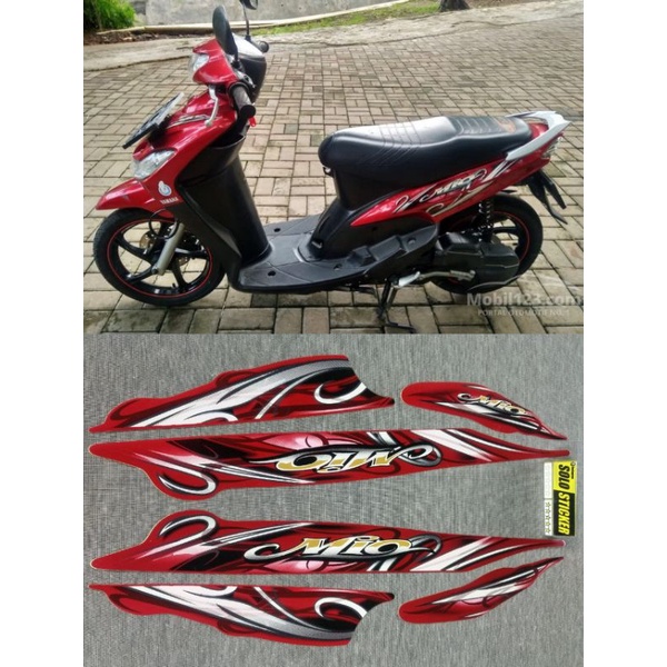 STIKER STRIPING MIO 2010 MERAH