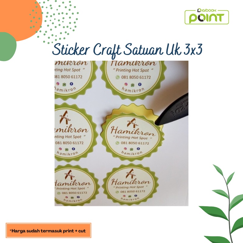 

STIKER CRAFT LABEL - STIKER SATUAN CRAFT LABEL - UK 3x3, POTONG BULAT