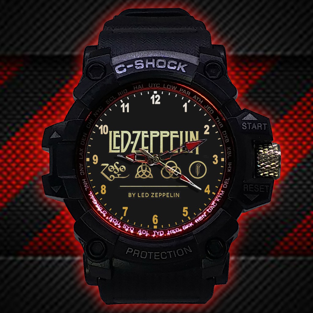 (ISTIMEWA BOSSQUE) JAM TANGAN LED ZEPPELIN  LIST MERAH - EXCLUSIVE 13