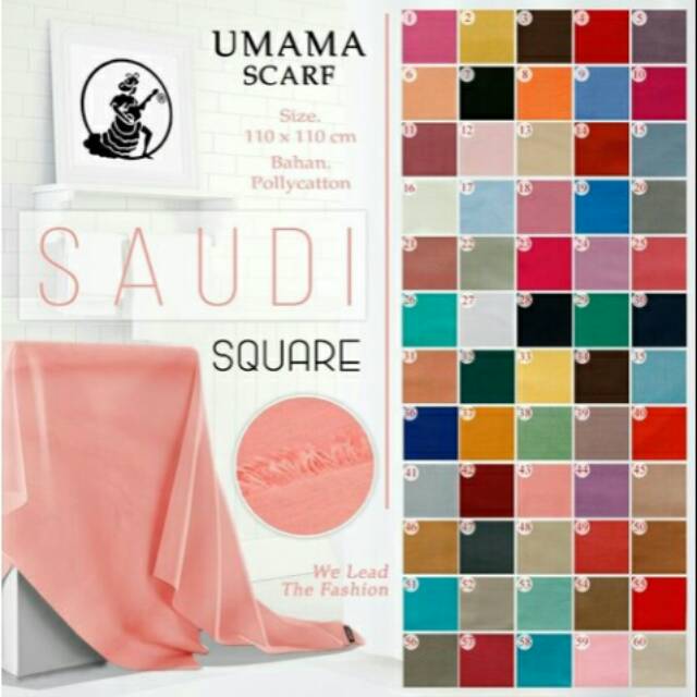 Hijab Segi Empat Umama Scarf Polos Saudi Square