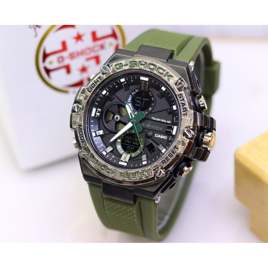 Jam tangan Sport Pria Casio Gshock GST-210 Hijau / Casio Gshock