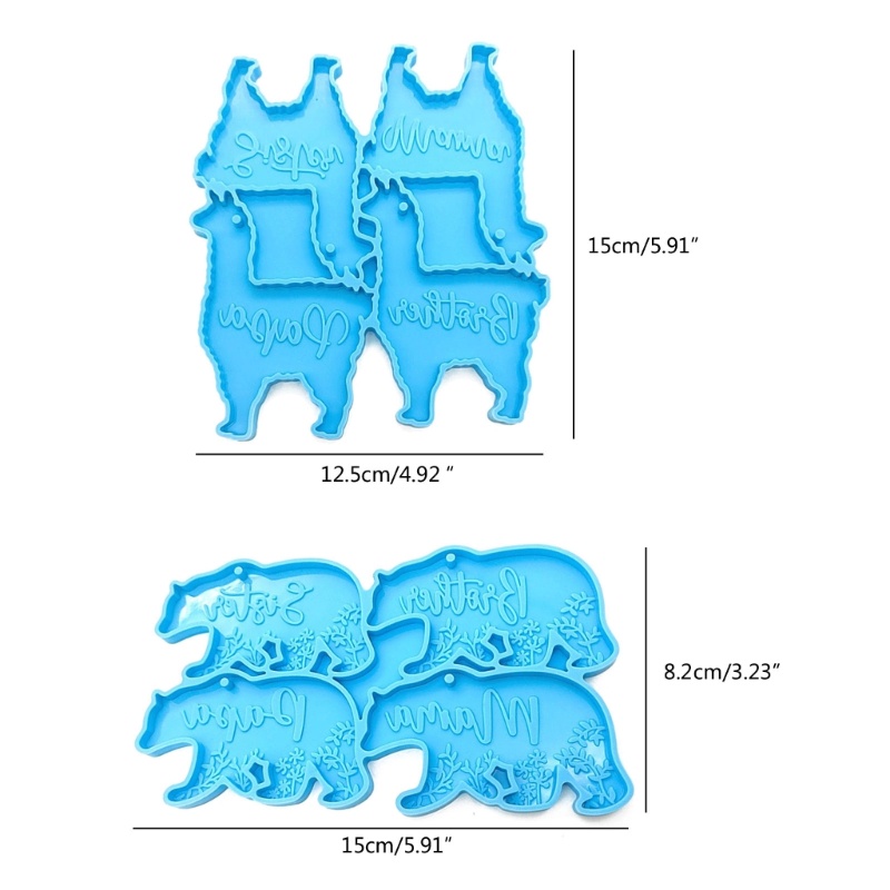 Cetakan Liontin Gantungan Kunci Bentuk Alpaca Bear Bahan Silikon Untuk Kerajinan Perhiasan