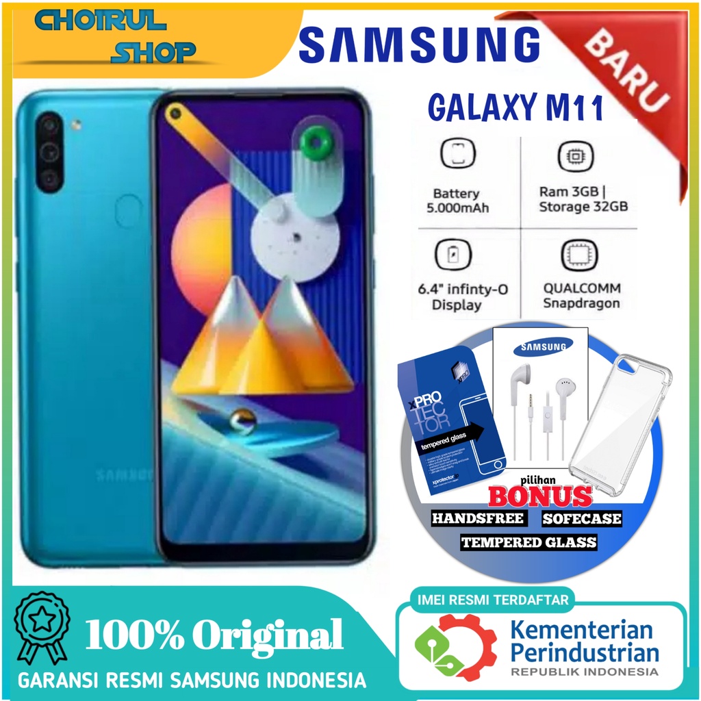 Samsung Galaxy M11 Smartphone [3 GB/ 32 GB] Garansi Resmi