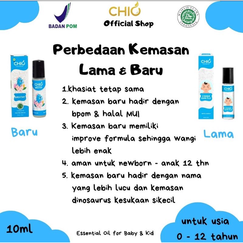 Minyak Essential Chio Baby &amp; Kids Oil Aromatheraphy Roll On 0 sd 2 tahun 8 ml