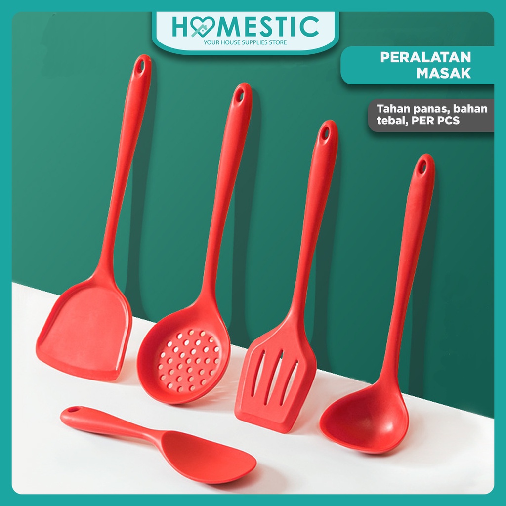 Spatula Set Alat Masak Sutil Scrap Kocokan Silicone/Silikon