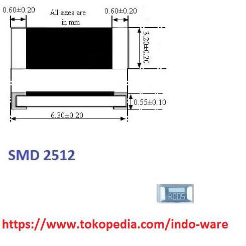 2512 Smd Alloy Resistor R005 0.005 Ohm 5Mr Accuracy 1% R Shunt 5 Milir Inwer1018 Segera Beli